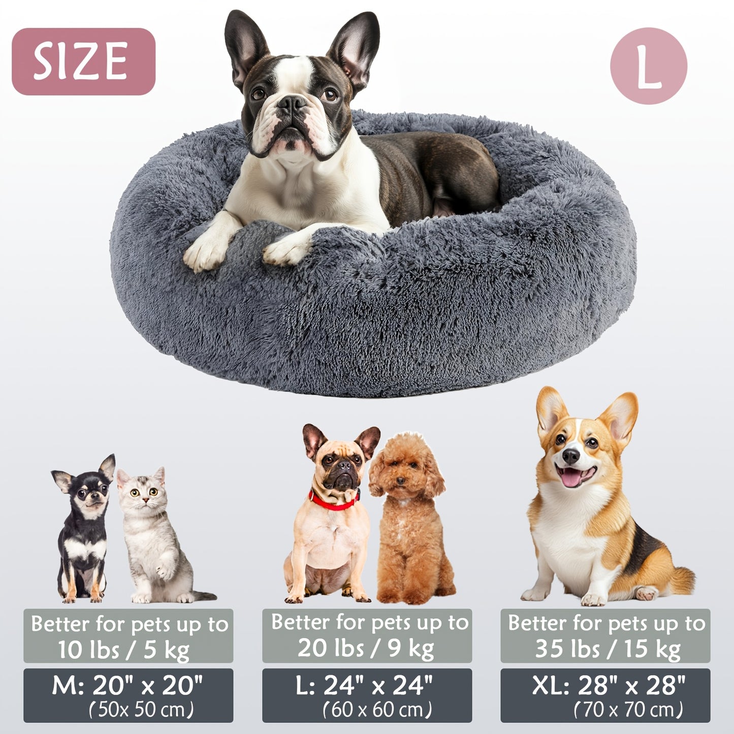 Calm & Cozy Paws: Heated Donut Cuddler Bed for Pets