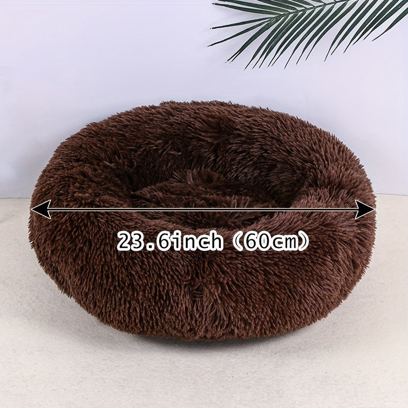 Plush Pet Nest – Soft & Cozy Round Bed for Cats & Dogs