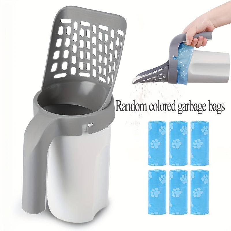 PurrfectScoop: 6-Roll Litter Bag Set with Self-Cleaning Scoop & 90 Bags