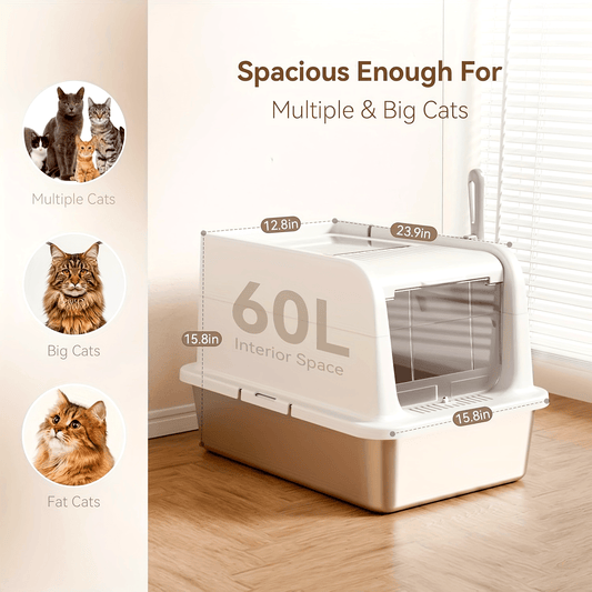 CleanPaws Elite: Dual-Door, Leak-Proof Litter Pan (24"x15"x15")