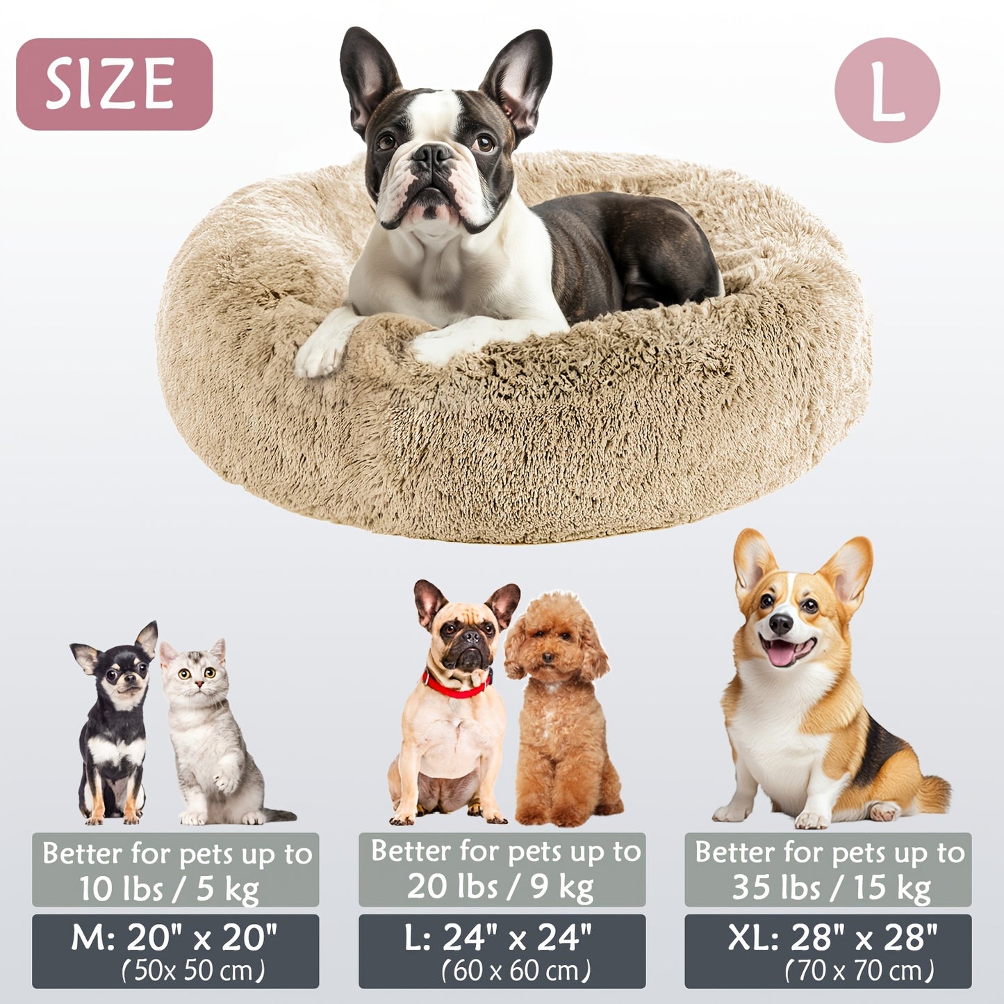 Calm & Cozy Paws: Heated Donut Cuddler Bed for Pets