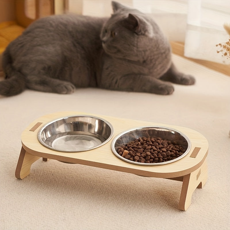 Zenwood: Elevated Mess-Free Cat Feeder