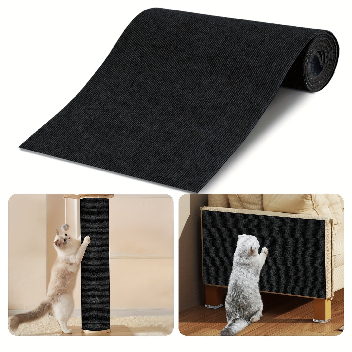 FurniGuard Self-Adhesive Cat Scratching Pad – Durable Polyester Protection for Furniture (YK418377) 🐾