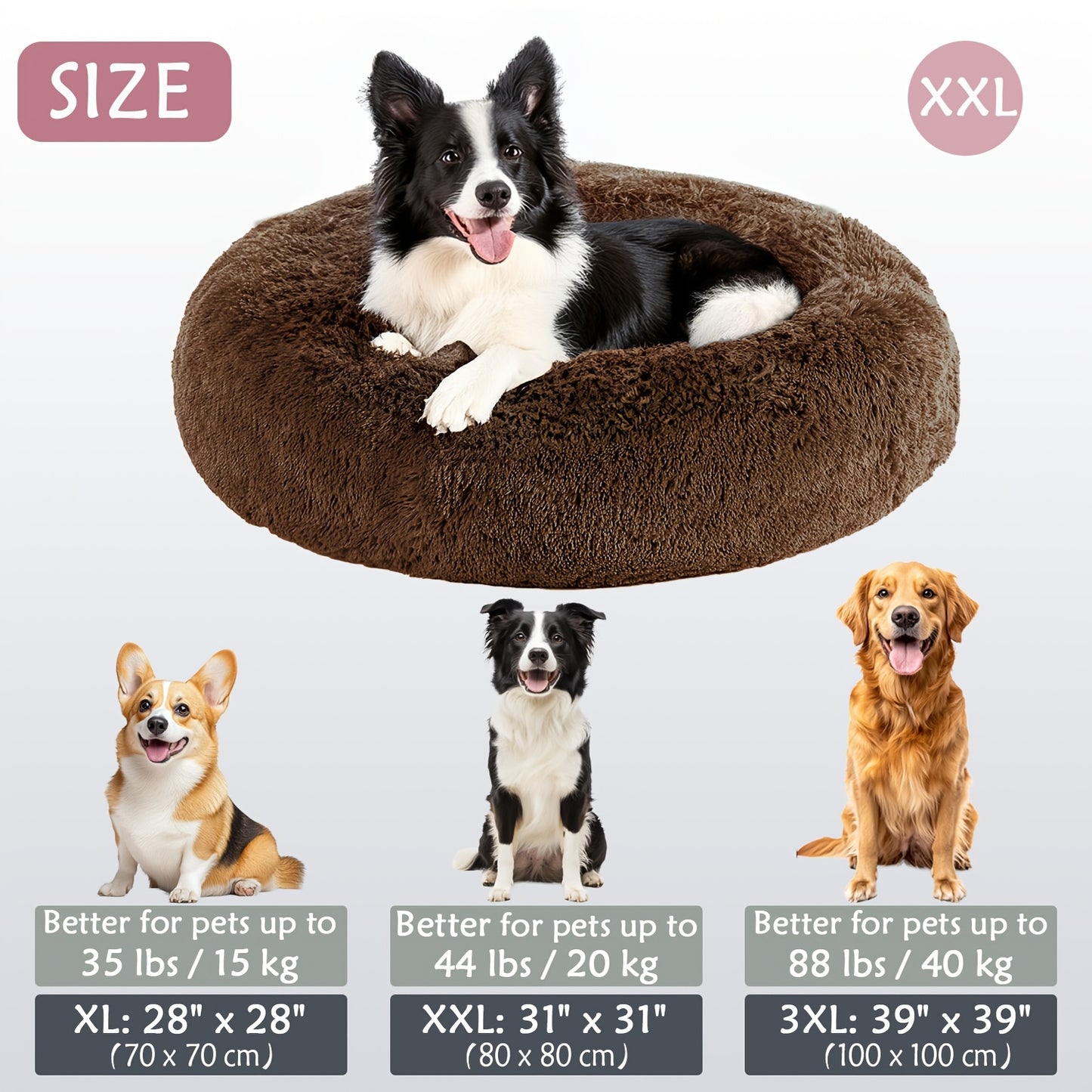 Calm & Cozy Paws: Heated Donut Cuddler Bed for Pets