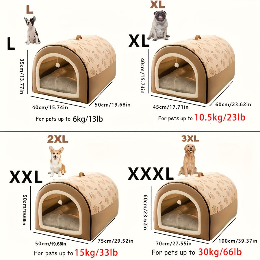 2-in-1 Dog House & Cat Cave - Cozy Bed for Your Furry Friends!