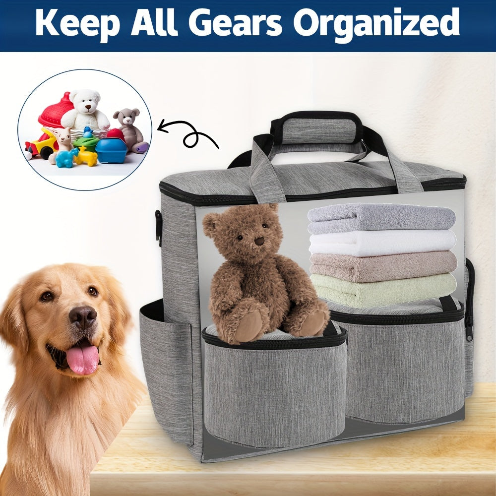 Weekend Getaway: Airline-Approved Pet Travel Kit with Bowls & Storage (Gray/Blue)