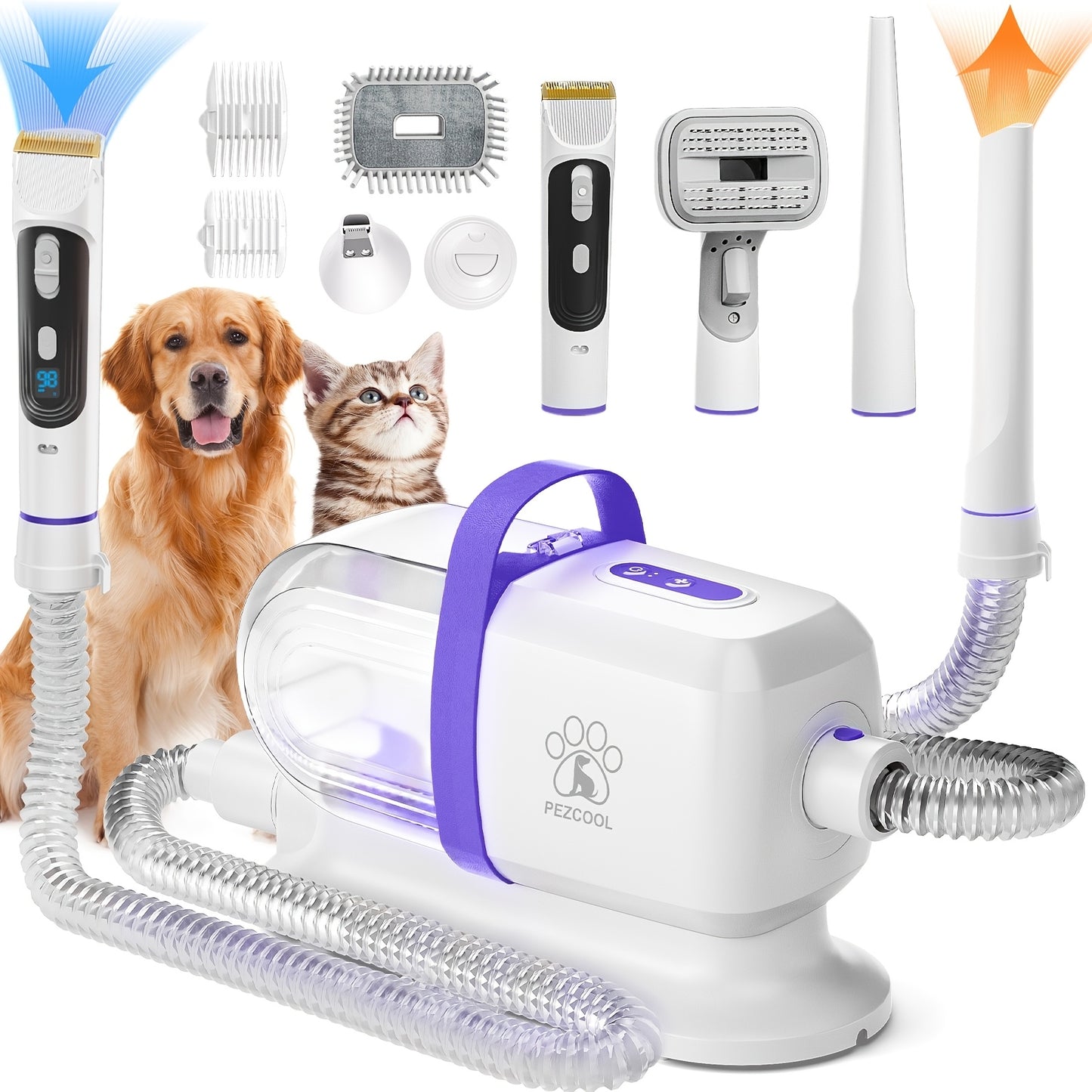 MISBY ProPaw: 8-in-1 Dog Grooming Vacuum with Dryer & 6 Tools