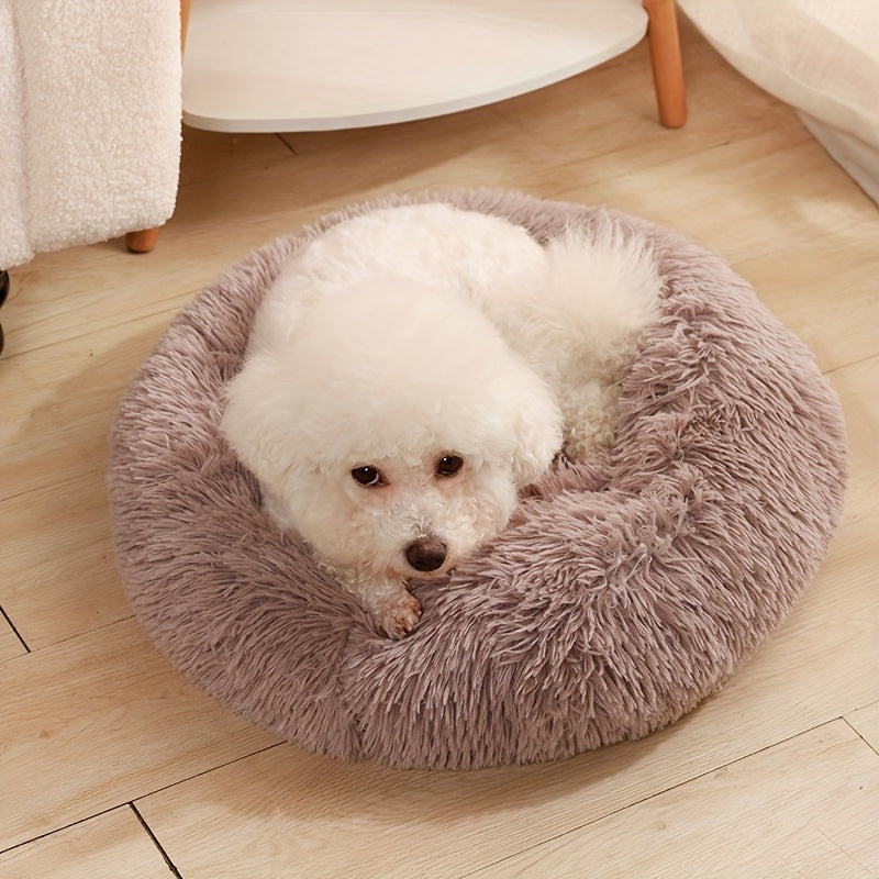 Plush Pet Nest – Soft & Cozy Round Bed for Cats & Dogs