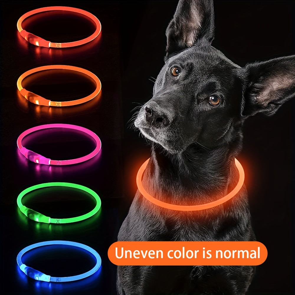 GlowPaw: 360° LED Light Collar for Dogs & Cats