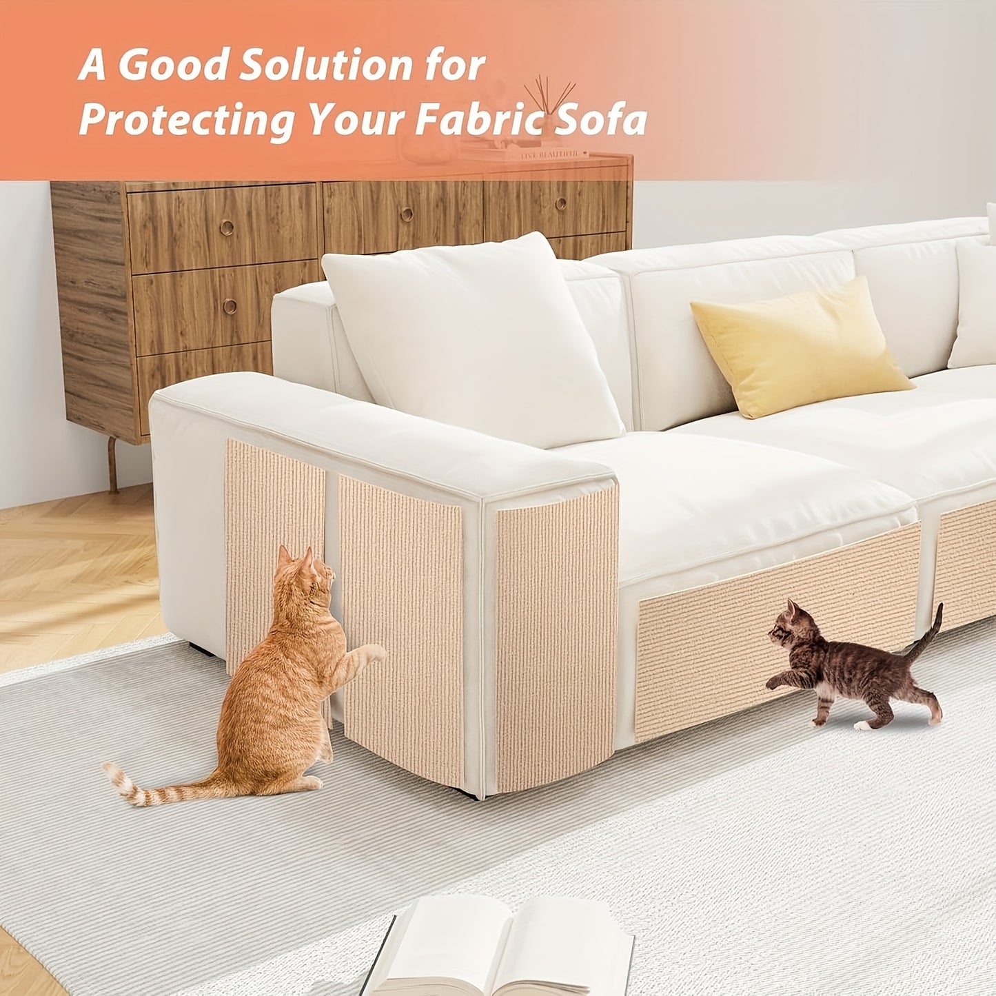 FurniGuard Self-Adhesive Cat Scratching Pad – Durable Polyester Protection for Furniture (YK418377) 🐾