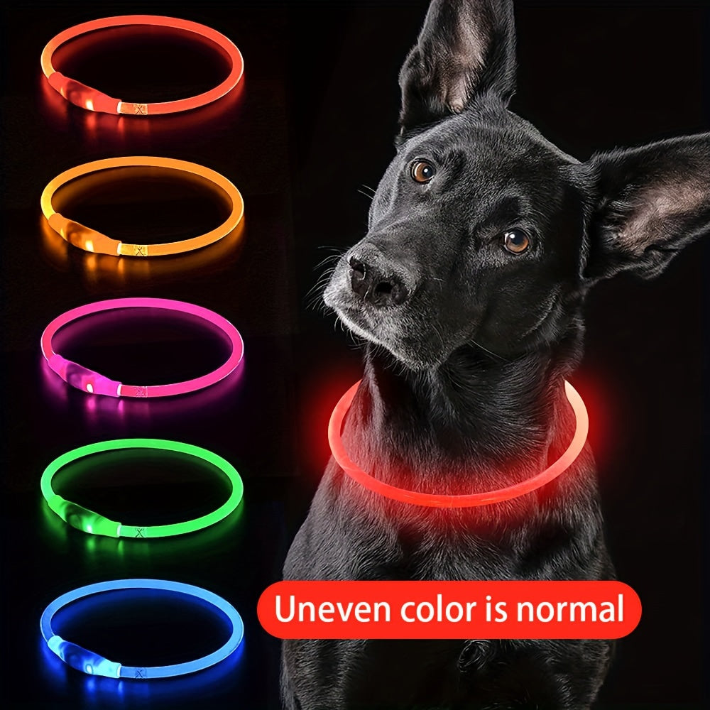 GlowPaw: 360° LED Light Collar for Dogs & Cats