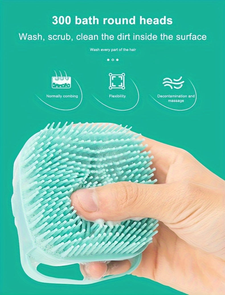 Pet Bliss Gentle Massage Bath Comb – Silicone Shampoo Brush with Built-In Dispenser for Dogs & Cats (No Batteries Required) 🐾✨